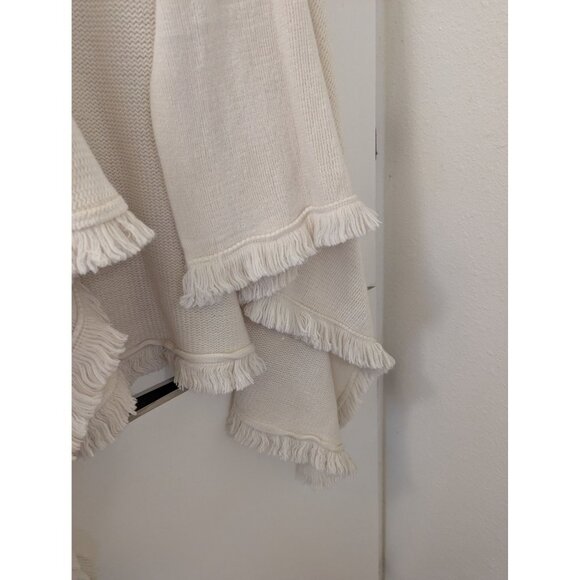 Apt. 9 Cream Open-Front Sleeveless Cardigan Vest With Fringe Hem - Picture 2 of 5